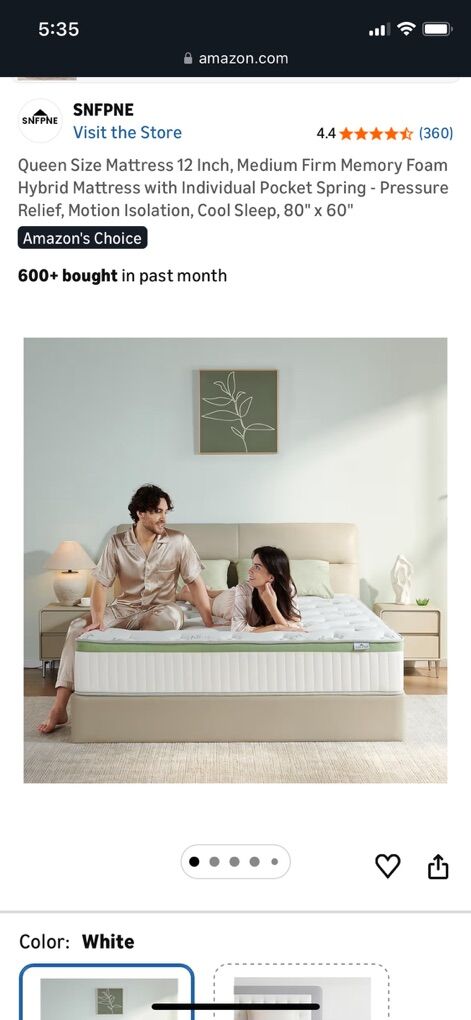 Queen Size Mattress 12 Inch, Medium Firm Hybrid