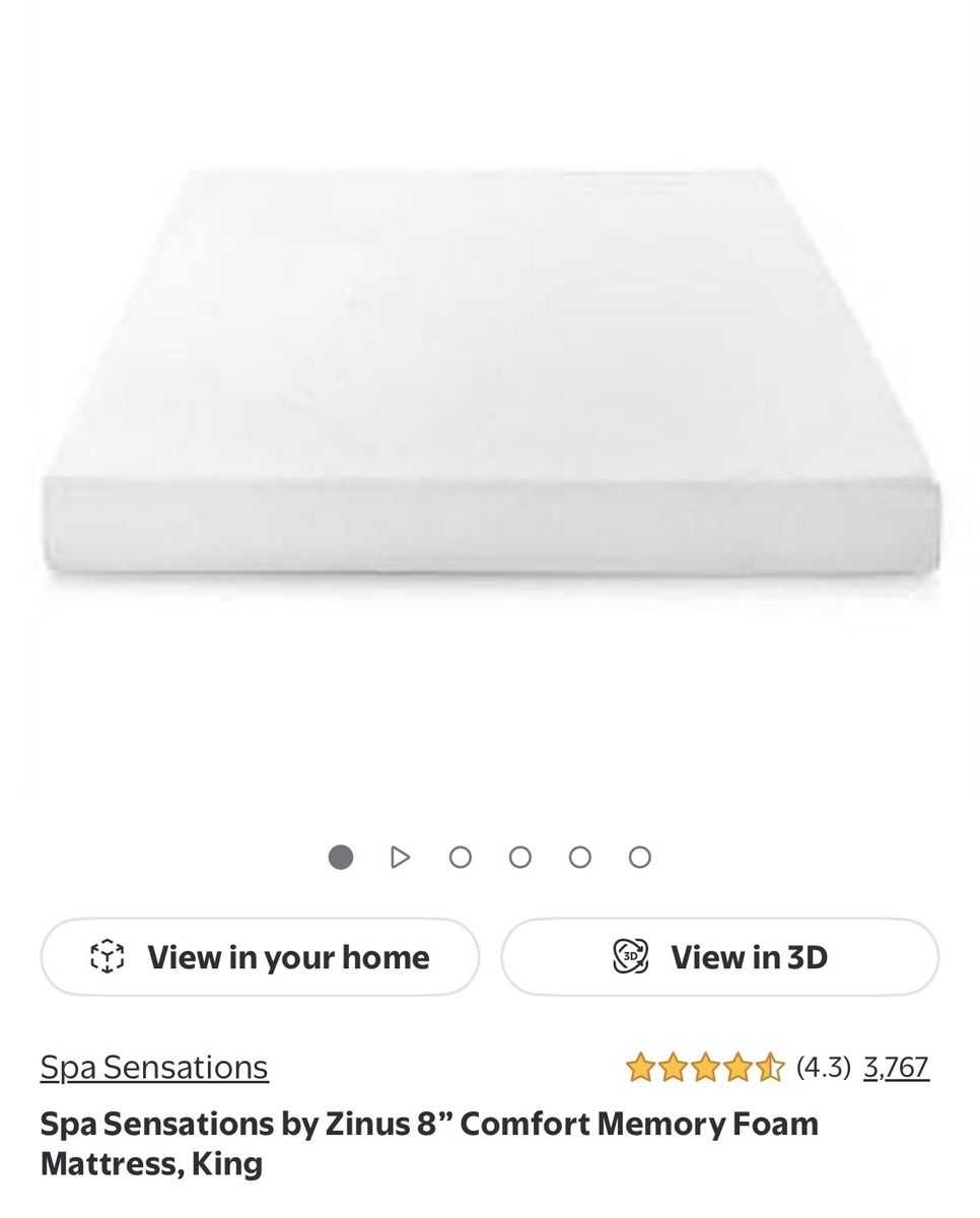 Spa Sensations King Comfort Memory Foam Mattress