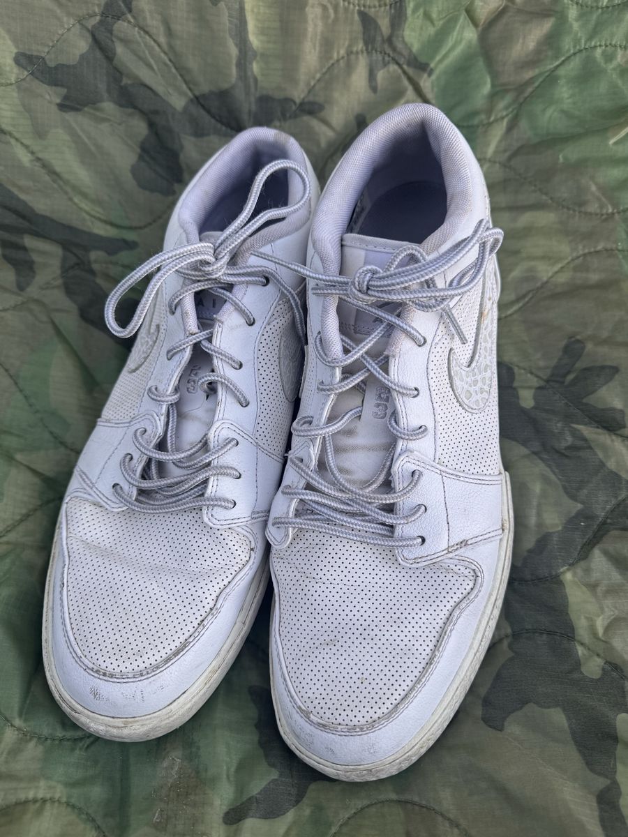 Jordan White Leather Sneakers - Style 481177-100, Mens 11.5