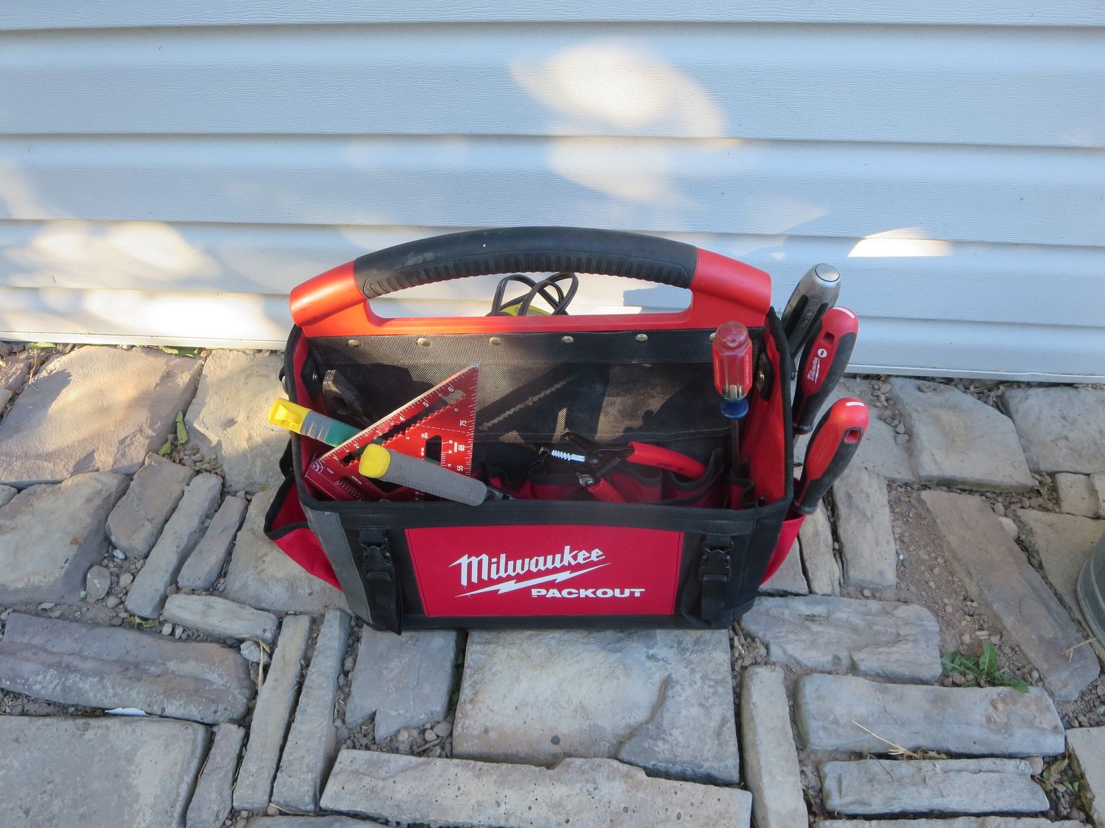 Milwaukee packout 15" tool tote with tools