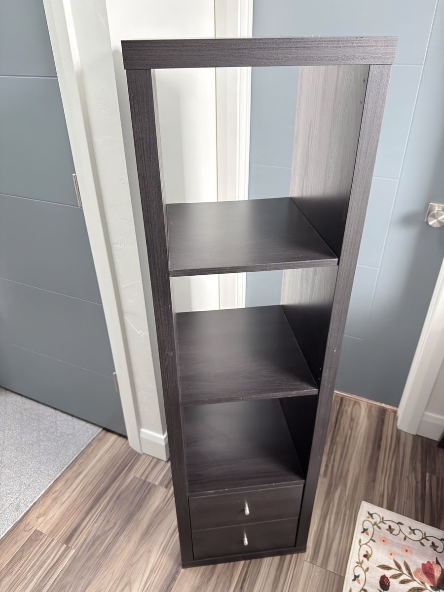 IKEA KALLAX Shelf Unit (2x4) with 2-Drawer Insert - Black-Brown