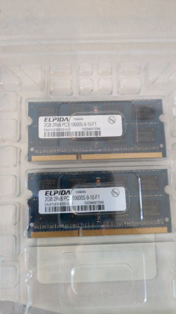Elpida 4GB (2x2GB) DDR3 Laptop RAM PC3-10600S SO-DIMM Memory