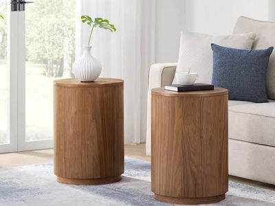 Finn Drum Side Tables, P0468-5 Set of 2 1862036 #107191
