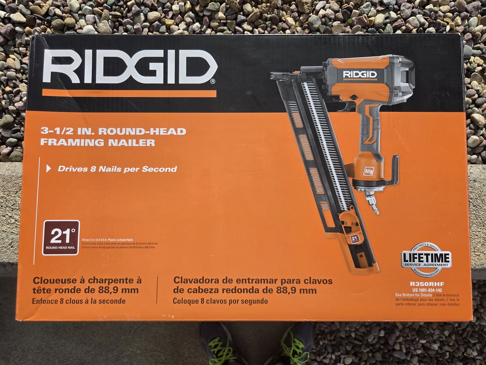 Ridgid Pneumatic 21-Degree 3-1/2 in. Round Head Framing Nailer