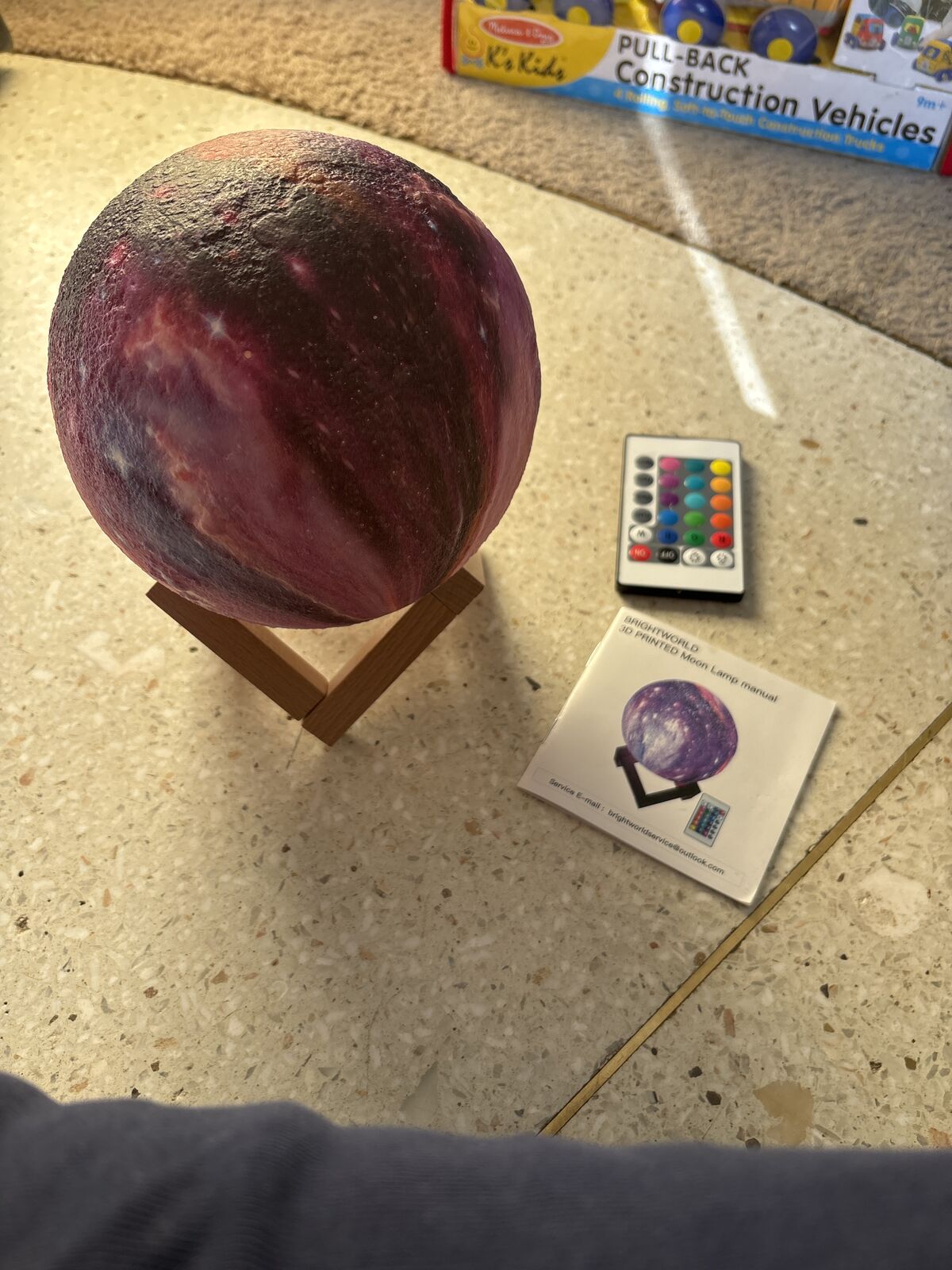 Bright world 3d printed moon lamp