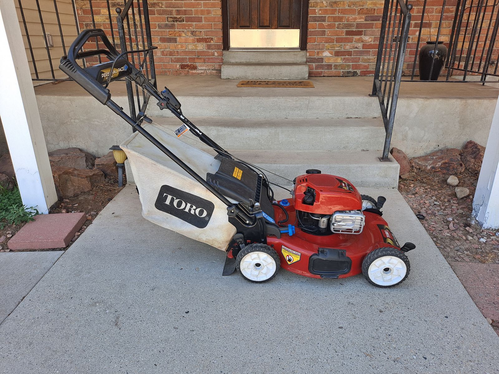Toro rear wheel drive bagged mower, hardly used