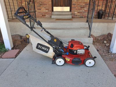 Toro rear wheel drive bagged mower, hardly used