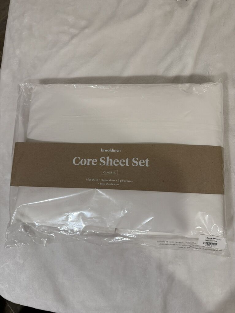 Brooklinen Classic Core Sheet Set, Queen, NEW