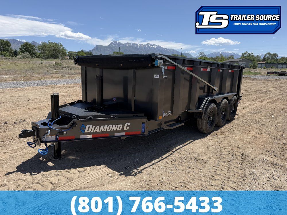 7x16 Diamond C LPT 307 Dump Trailer - 44" Sides - 24K GVWR - 14 Ply Tires, Hydraulic Jack(s)