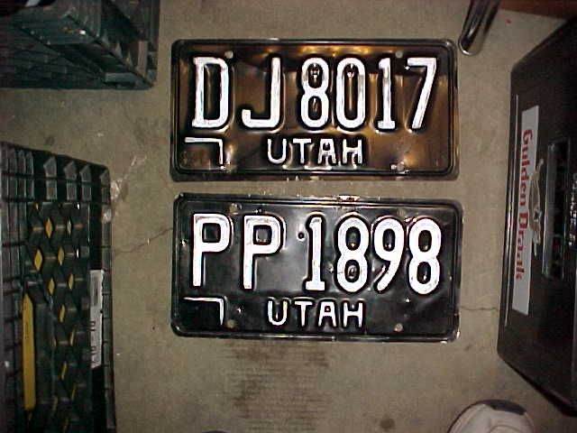 1968 to  1972 Single Utah license plates...priced per plate