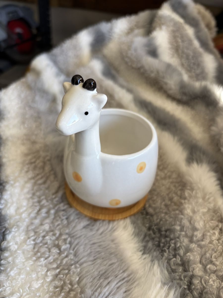 Ceramic Giraffe Planter / Desk Organizer