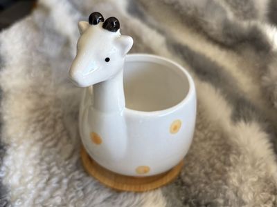 Ceramic Giraffe Planter / Desk Organizer