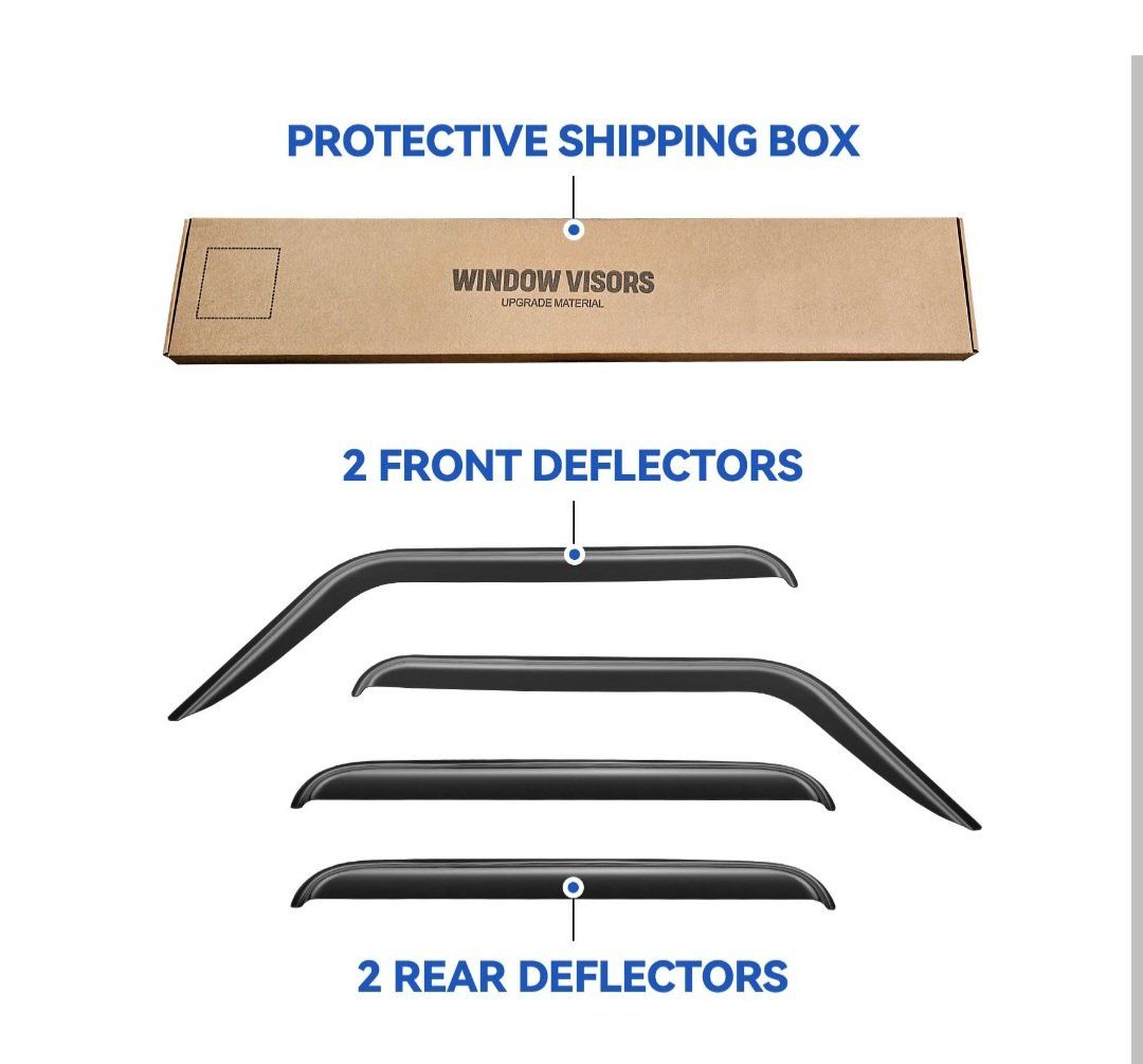 Window Visors for 2018-2026 Jeep Wrangler JL & 2020-2026 Jeep Gladiator Vent Visors Rain Guards