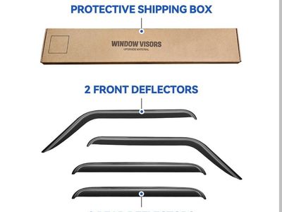 Window Visors for 2018-2026 Jeep Wrangler JL & 2020-2026 Jeep Gladiator Vent Visors Rain Guards