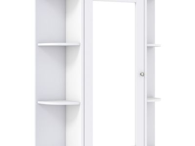 Bathroom wall medicine cabinet with adjustable shelves