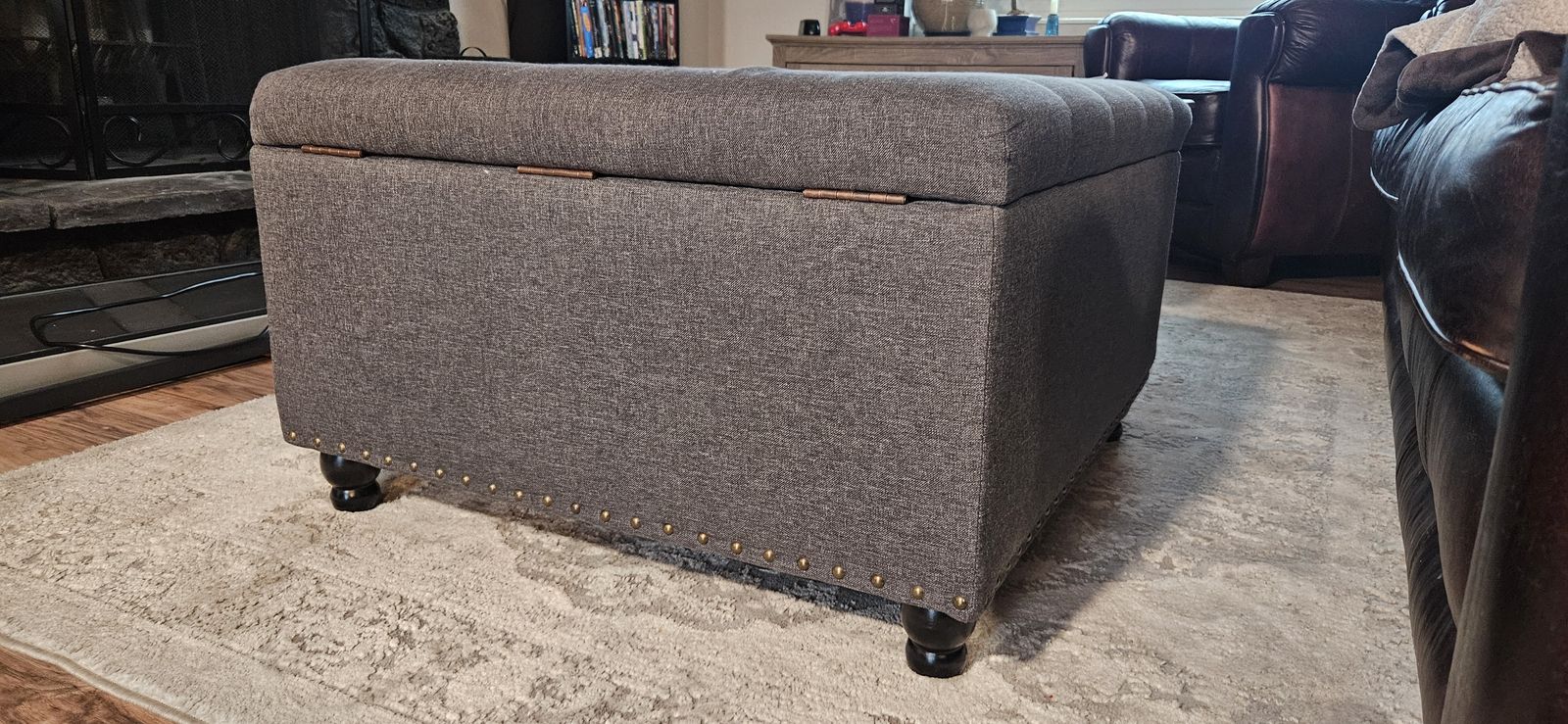 Grey ottoman