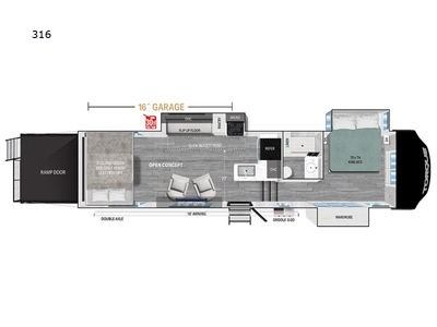 2025 Heartland Torque 316 Toy Hauler Fifth Wheel Front Bedroom