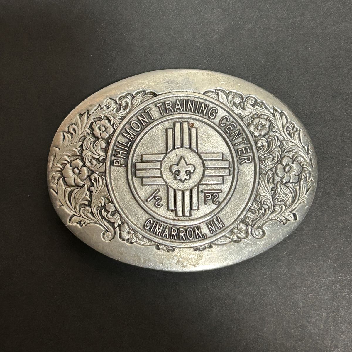 Vintage Philmont Boy Scout Camp Pewter Belt Buckle - Training Center Cimarron NM