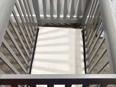 Gray Baby Crib with Mattress – $125 OBO