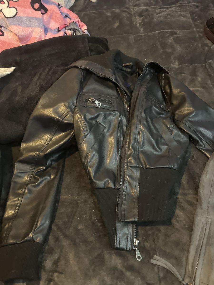 Lulus Gray Faux Suede Moto Jacket Women's Size Medium. Misc leather jackets. Medium and small