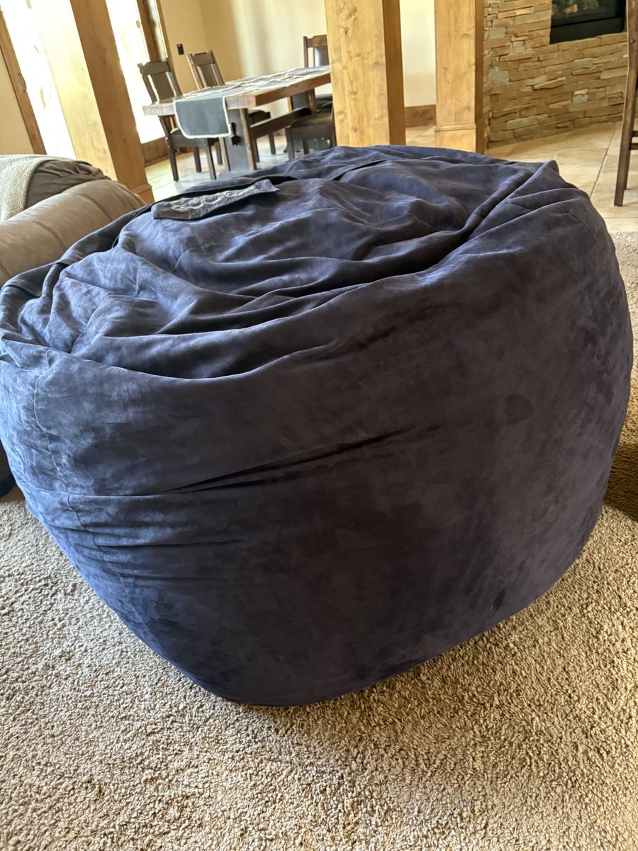 Lovesac Supersac in black faux suede - great condition - smoke free and pet free home