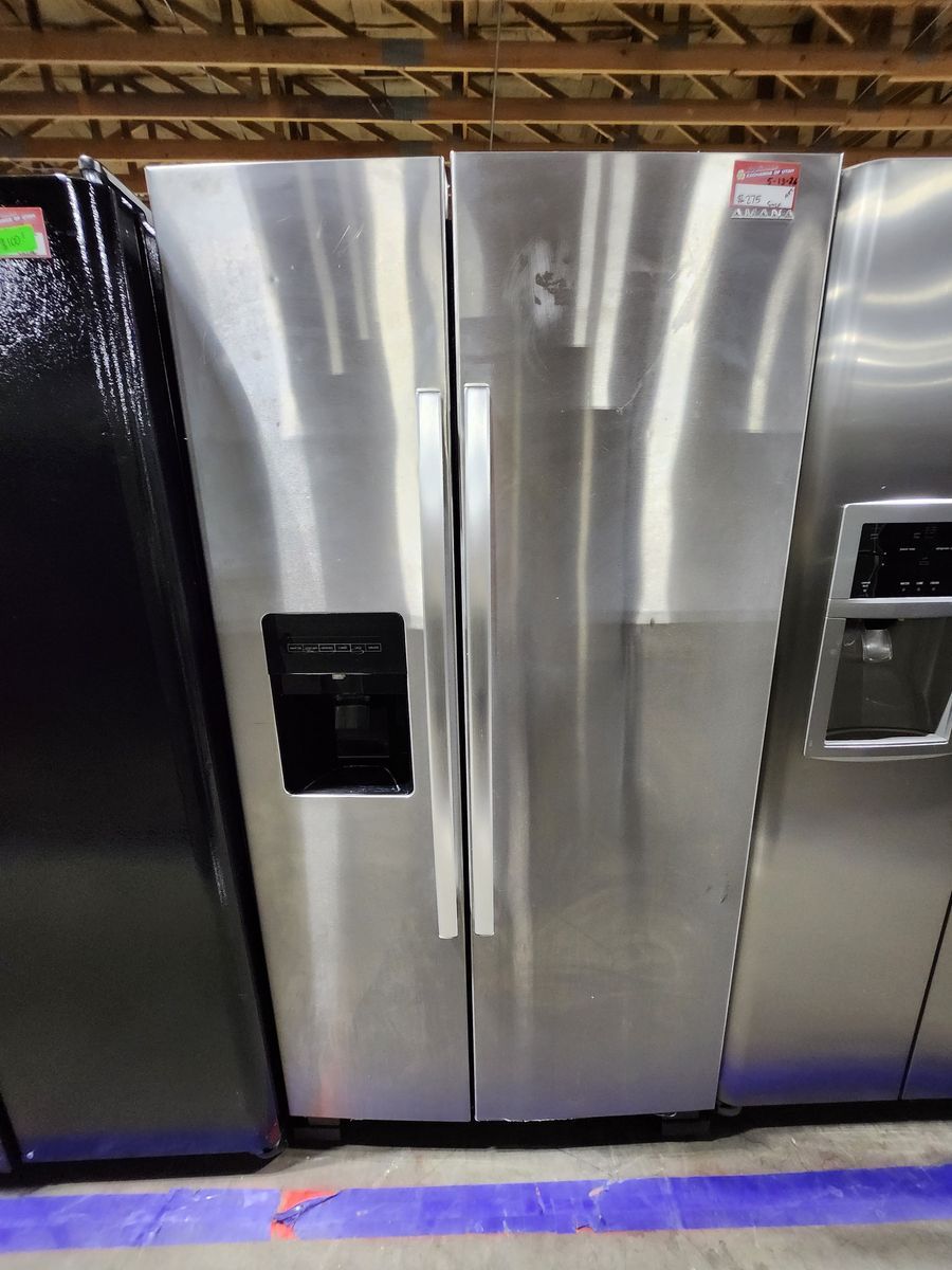 LOW PRICE GUARANTEED! AMANA STAINLESS STEEL SIDE BY SIDE FRIDGE