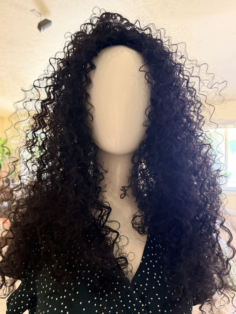 New. Long Curly Synthetic Wig - Black