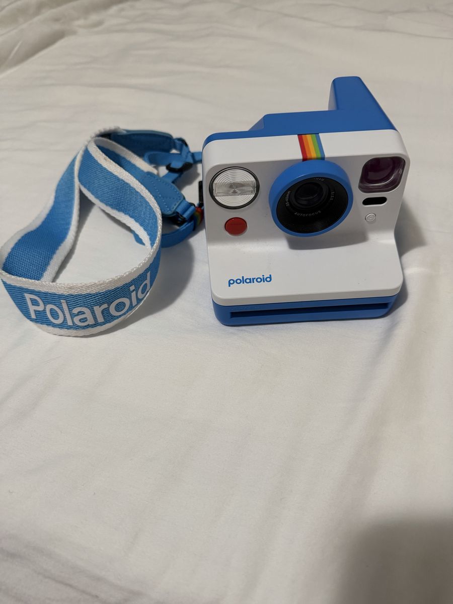 Polaroid Now 2nd Generation I-Type Instant Film Camera - Blue - with Carrying Strap