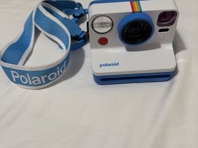Polaroid Now 2nd Generation I-Type Instant Film Camera - Blue - with Carrying Strap