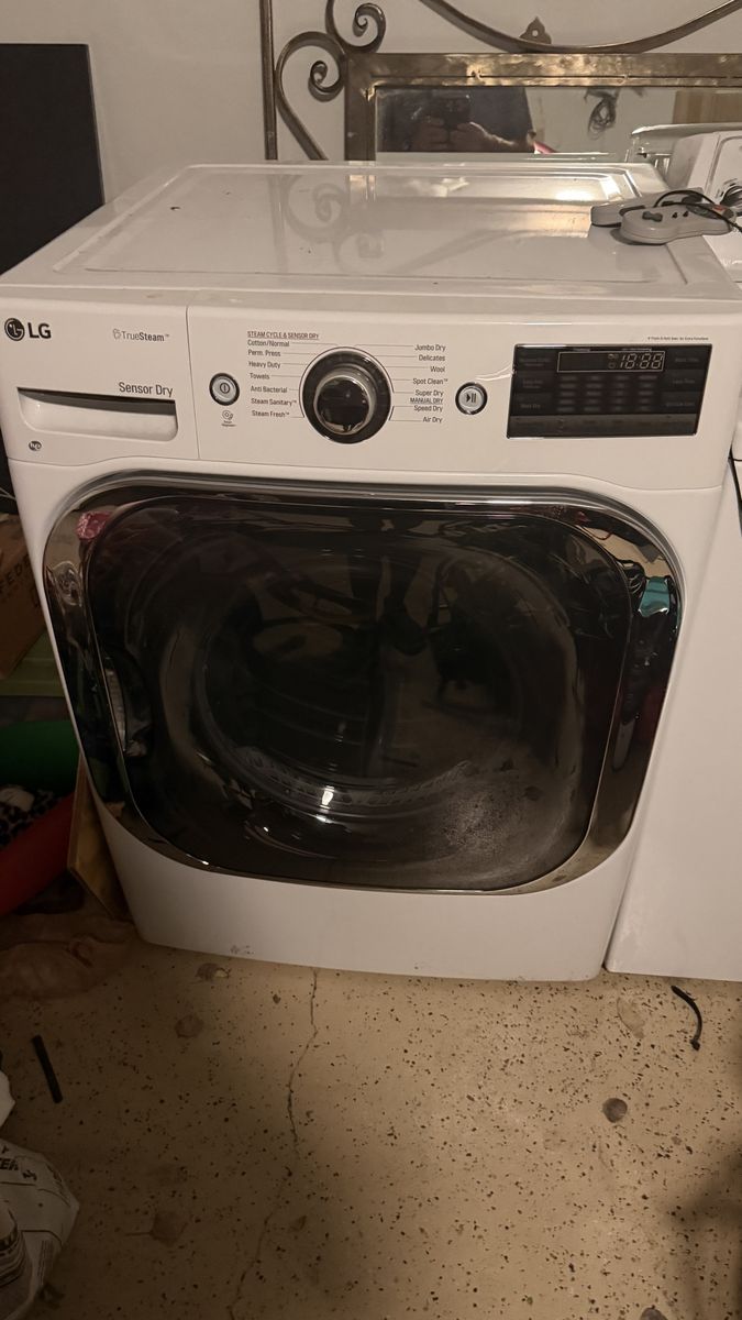 LG TrueSteam Sensor Dry Electric Dryer - White, Front Load