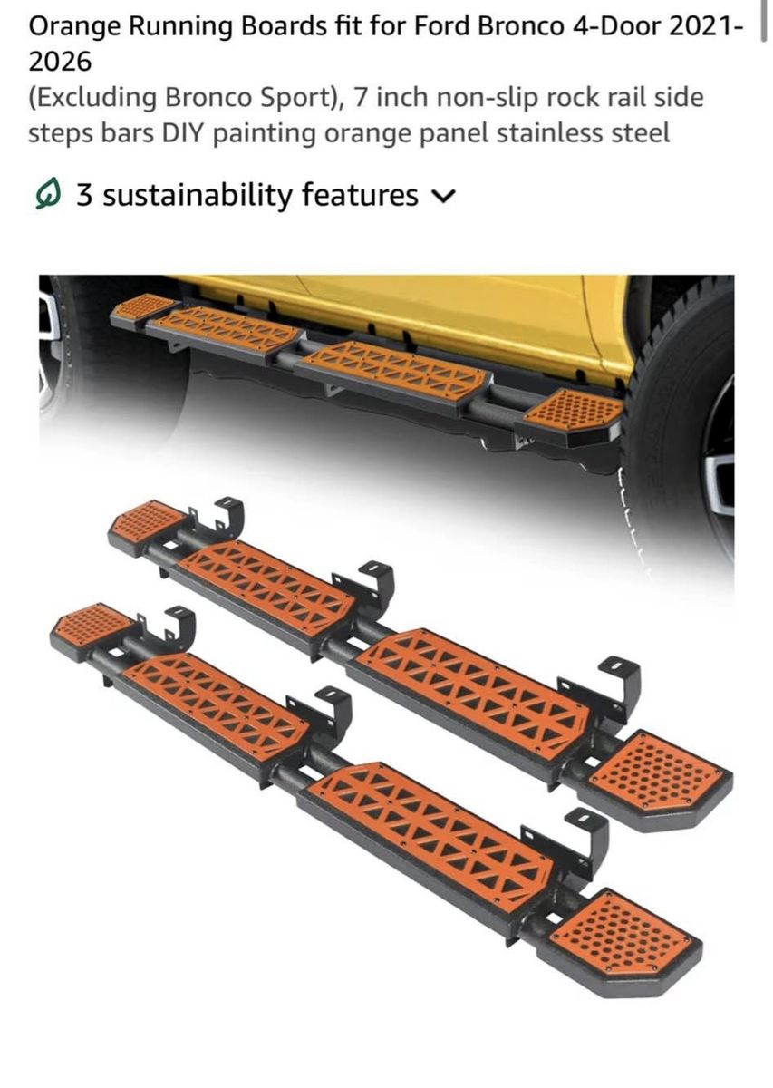 4 Sale or trade brand new Orange Running Boards Non-Slip Side Steps for 2021-2025 Ford Bronco 4-Door