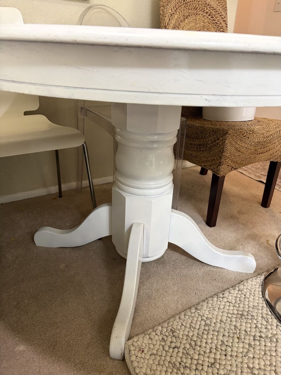 White Round Wooden Table