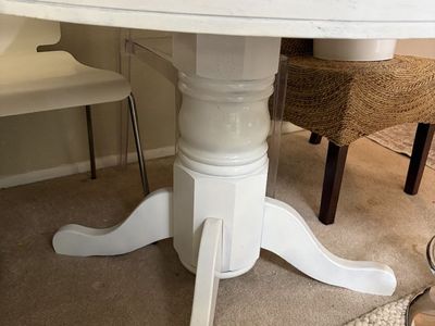 White Round Wooden Table
