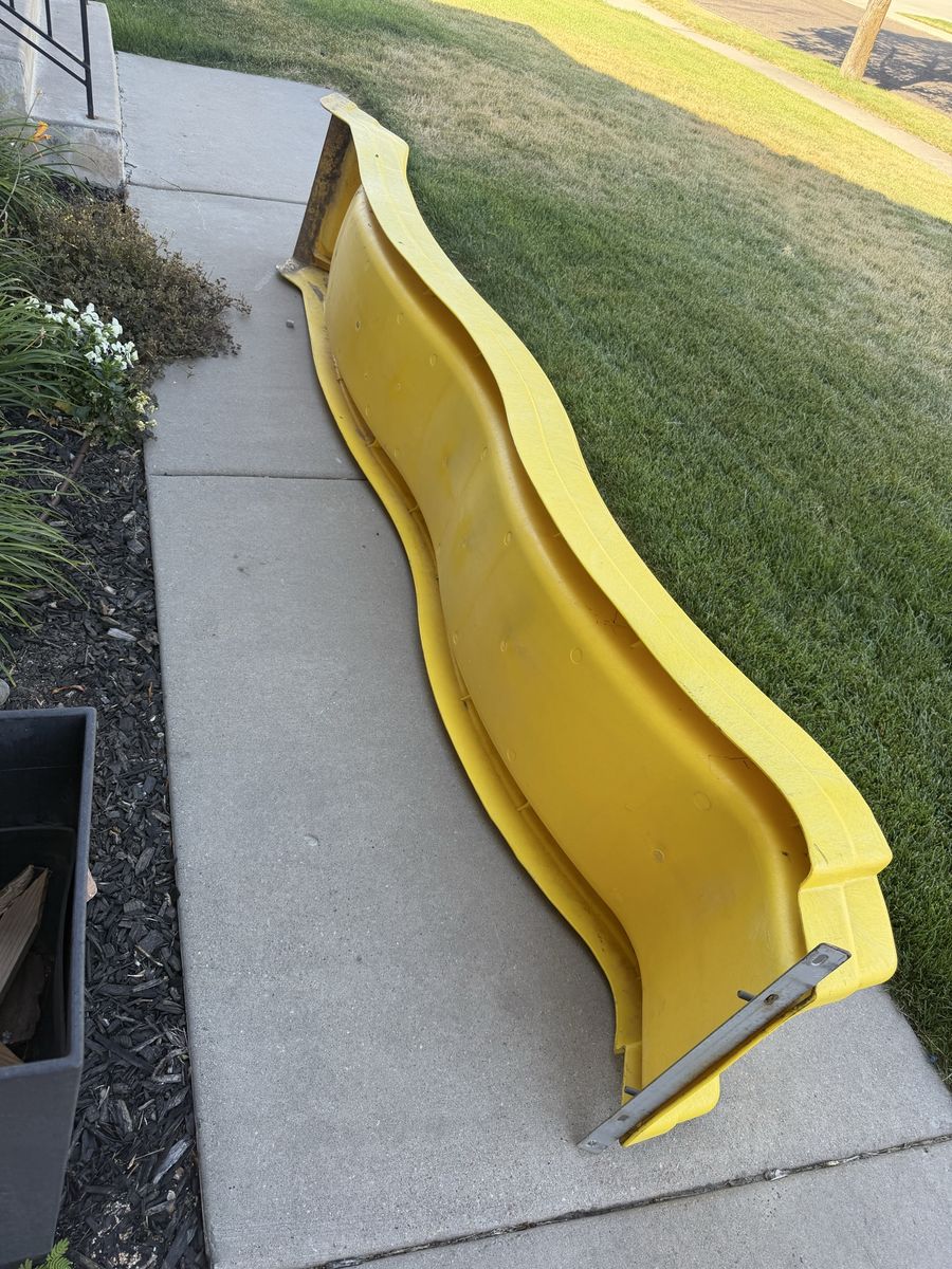 Yellow Wavy Plastic Playground Slide for Swing Set or Playset, Used Condition
