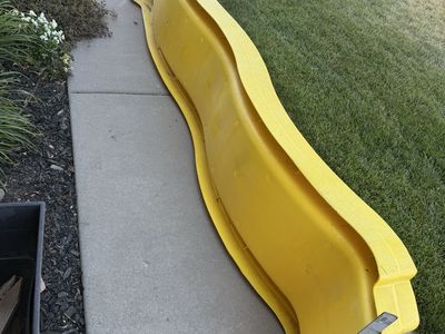 Yellow Wavy Plastic Playground Slide for Swing Set or Playset, Used Condition