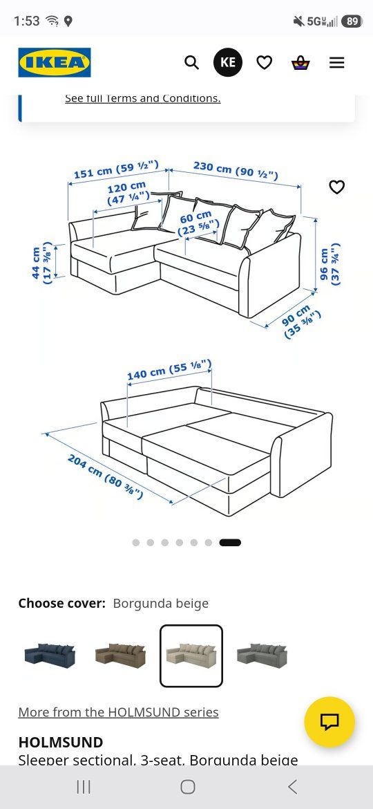 Ikea couch/sleeper