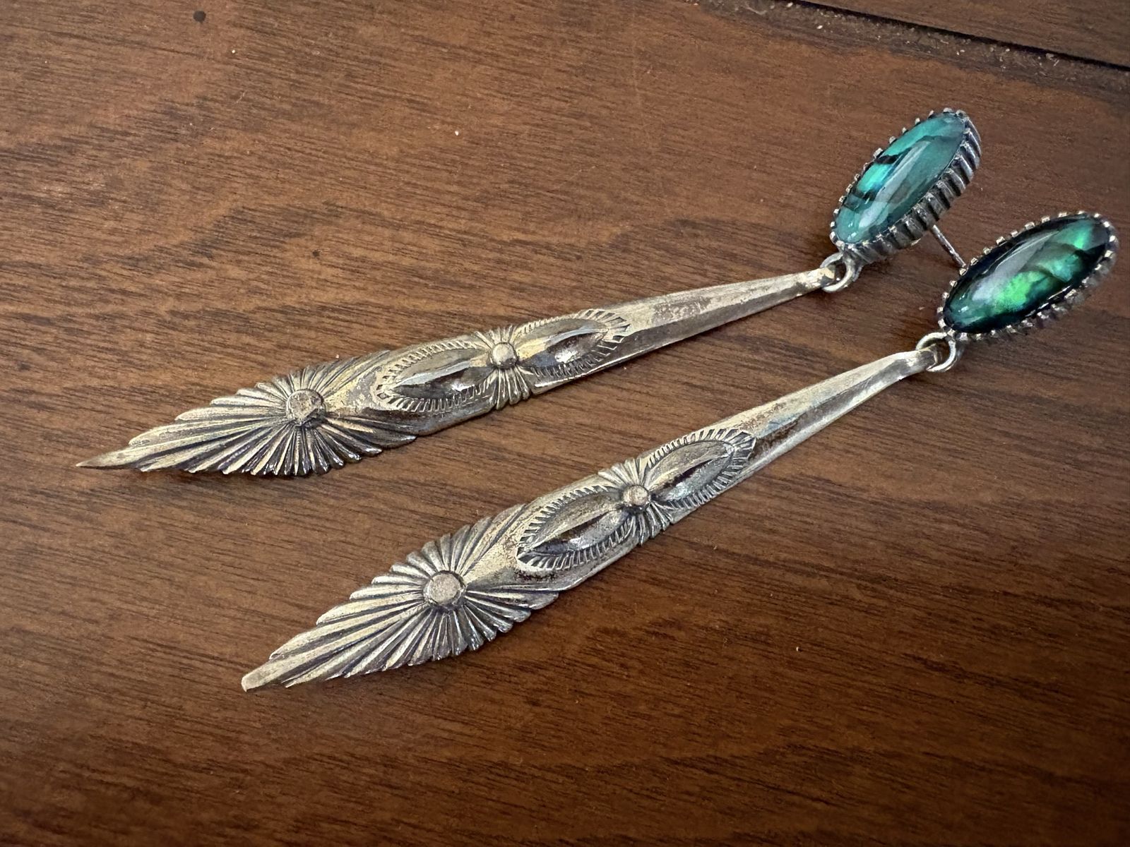 Vintage Signed Hyson Craig Navajo Sterling Silver Earrings