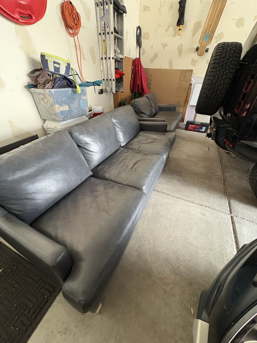 Genuine Leather Couch and Loveseat