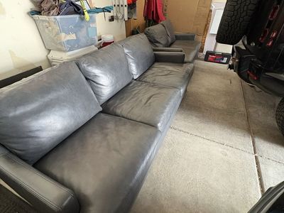 Genuine Leather Couch and Loveseat