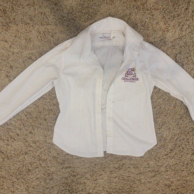 Two Challenger School UniformWhite Long-Sleeve Button-Up Shirt - Used Good Condition