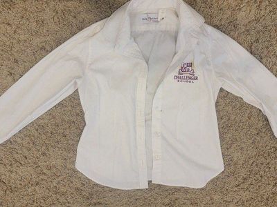 Two Challenger School UniformWhite Long-Sleeve Button-Up Shirt - Used Good Condition