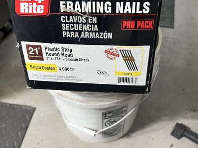 Grip Rite 21 Degree Collated Framing Nails - 3" x .131" Smooth Shank Bright Coated 4000ct