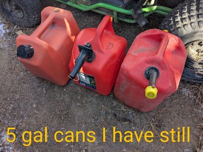 REAL 6 5 2 1 gallon gas cans with vent NON-EPA