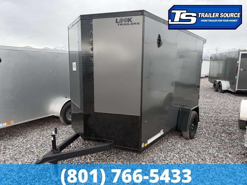 6x10 Look ST DLX Enclosed Cargo Trailer - 6'6" Interior - 3.5K GVWR - .080 PolyCor, Black Out Package, Rear Spoiler w/ Load