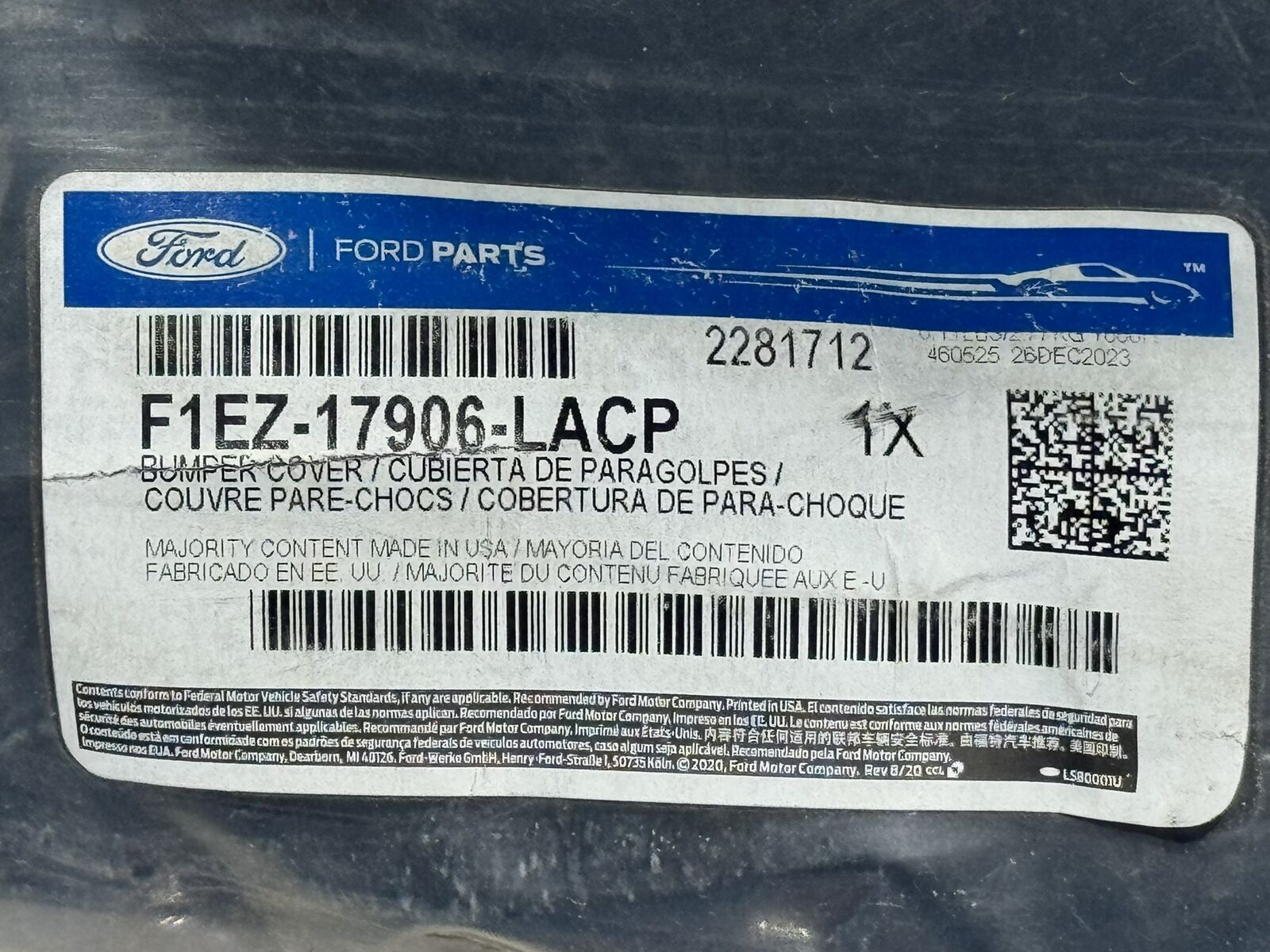 NEW GENUINE OEM FORD FOCUS 2015-2018 BUMPER COVER F1EZ-17906-LACP