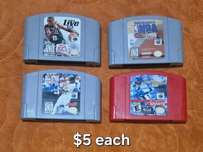 N64 games $5 each including Nba Live 99! Trades considered!