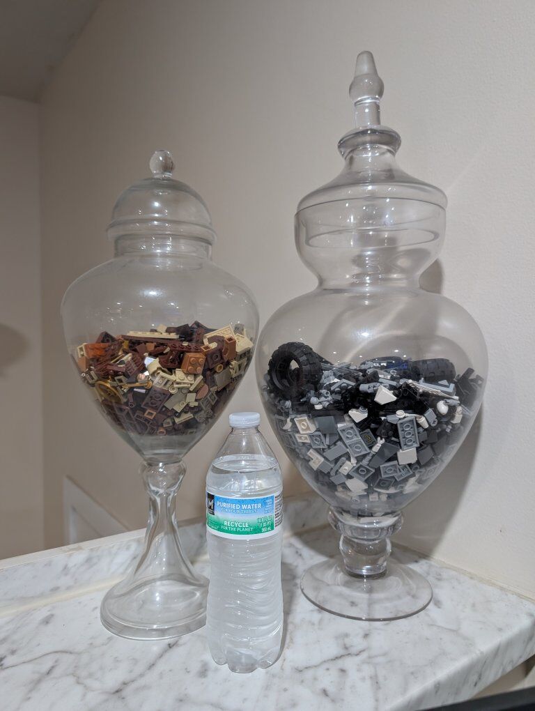 glass jars (Legos not included)