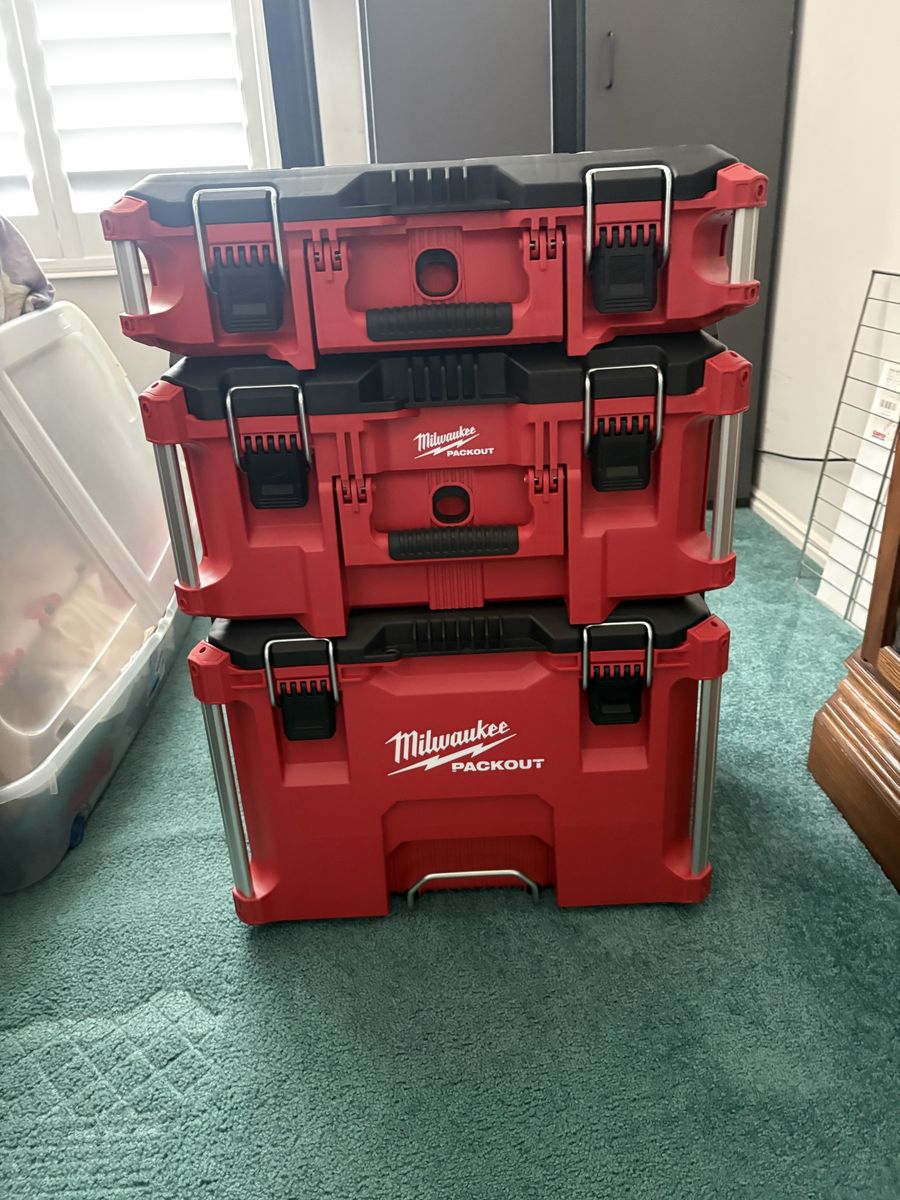 Milwaukee Packout 3-Piece Modular Storage System Tool Box Rolling Case Organizer