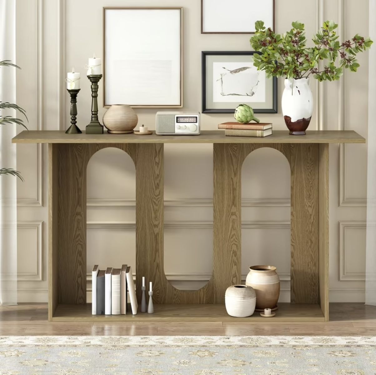 Modern Entryway oak Console Table — Brand New in Box