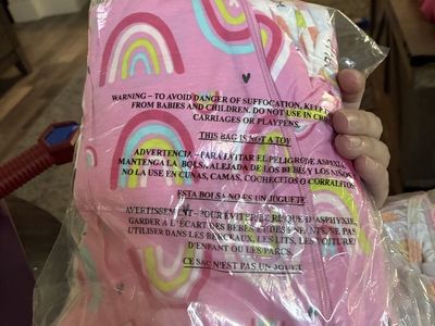 New Lovedbaby Pink Rainbow Striped Sleeper Pajamas for Baby Girl - Size 0-3 Months with Zipper Closure
